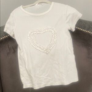 White Kids Shirt with Heart Design